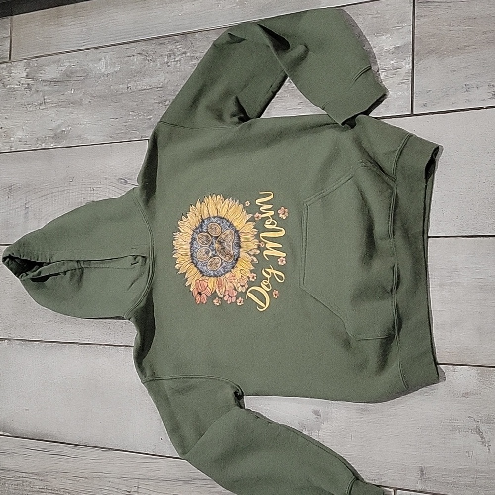 Gildan heavy blend olive green hoodie size small #10